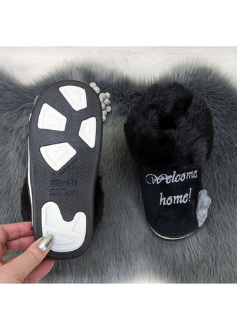 Темно-серые тапочки детские домашние теплые закрытые Lion