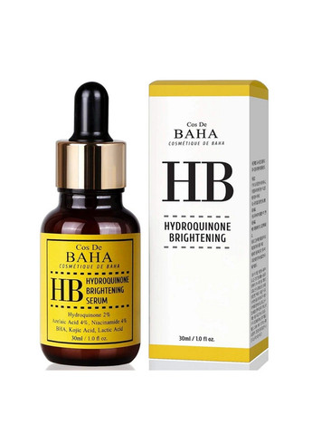 Сироватка освітлююча з гідрохіноном для обличчя HB Hydroquinone Brightening Serum, 30ml Cos De Baha (298054461)