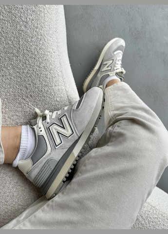 Сірі кросівки чоловічі і жіночі new balance 574 grey beige | нью беланс 574 бежеві демісезон No Brand