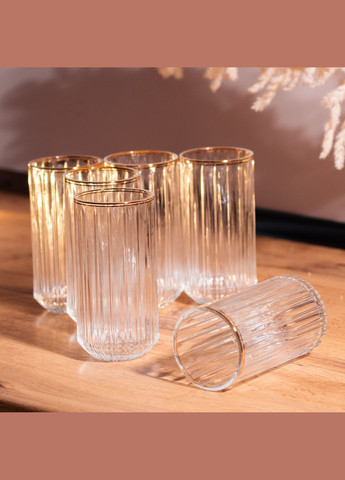 Набор стаканов Lirmartur высоких фигурных 6 штук по 380 мл. TS Kitchen (324070476)