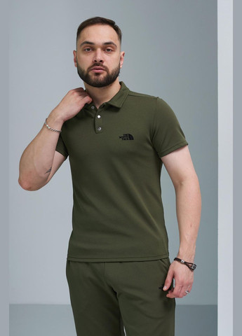 Оливковая (хаки) футболка-поло мужское для мужчин No Brand