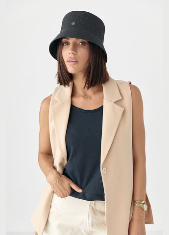 Светло-коричневый женский женский классический удлиненный жилет - молочный цвет Lurex - демисезонный