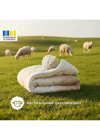 Одеяло шерстяное Woolly 140х210 см 400 г/м2 зимнее, теплое, натуральное, овечья шерсть IDEIA (369148747)