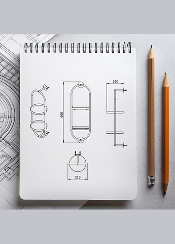 Полиця для ванни 2-х ярусна чорна, AWD02051890 AWD Interior (316089314)