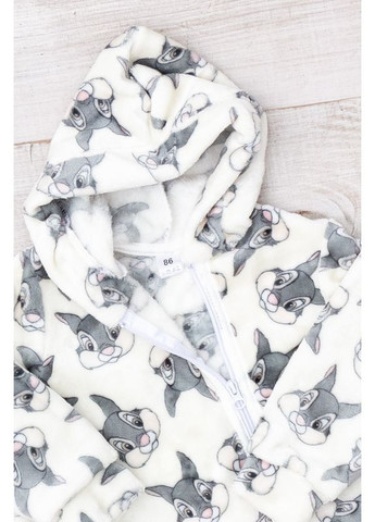 Теплый махровый комбинезон для девочки с капюшоном и принтом (p-13164) Носи своє (371995982)