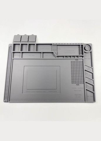 Мат силиконовый, термоустойчивый S-160, для ремонта техники и раскладки запчастей / 450x300 мм Grey AIDA (322567150)