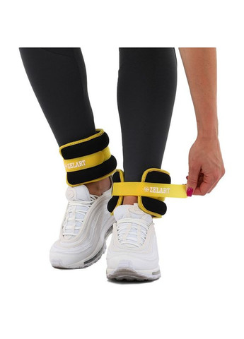 Обтяжувачі-манжети для рук та ног Pro (2 x 2кг) (нейлон, металеві кульки, жовтий) (FI-2502-4_Жовтий) Zelart (361435754)
