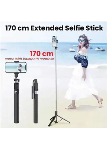 Монопод-штатив Neepho P170 Тринога для телефону, фотоапарата, екшен камери з Bluetooth-пультом Чорний No Brand (355873269)