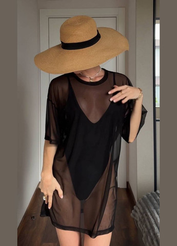 Туніка жіноча чорна сітка No Brand (340424066)