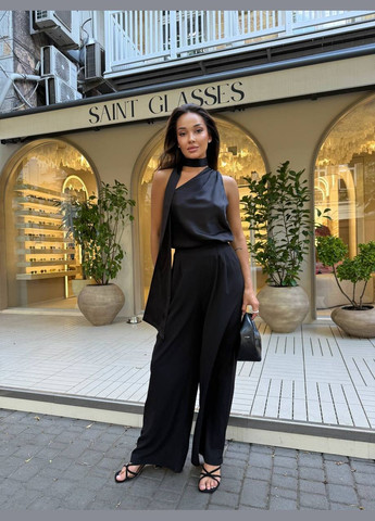 Чёрная женская летняя блузка шелковая белая No Brand