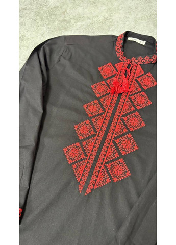 Чорна чоловіча вишита сорочка "родинний оберіг" ESQ бавовна (366072555)