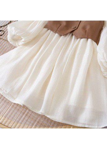 Бежевое детское платье с жилетом No Brand (334429123)