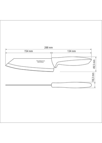Кухонний ніж (m309672) Tramontina Plenus Black 152 мм (366568010)