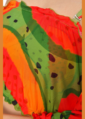 Зеленый летний купальник женский зеленого цвета с принтом раздельный Let's Shop