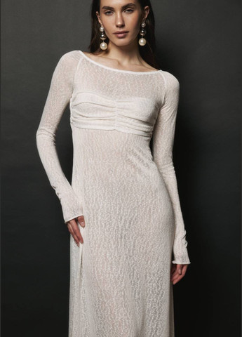 Белое кэжуал длинное женское белое платье с имитацией топа ZF inspire однотонное