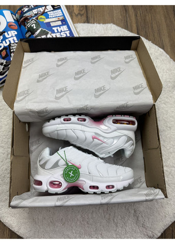 Рожеві Осінні кросівки чоловічі nike air max tn plus white grey pink найк аір макс тн плюс No Brand