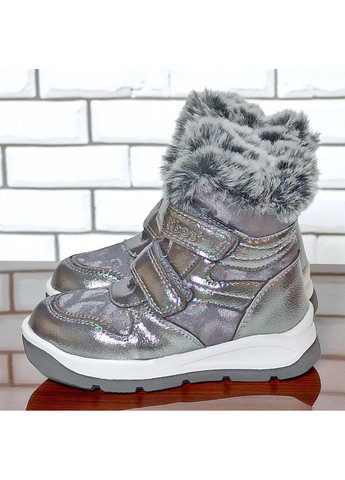 Зимові черевики для дівчинки утеплені на овчині липучках для дівчинки Клібі Clibee (361012222)