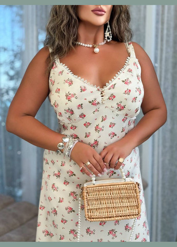 Молочное платье Garna однотонное