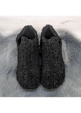 Черные тапочки чуни женские меховые высокие Inblu