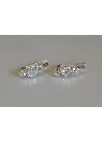 Серьги серебряные с золотыми накладками (пластинами) Silver Style (366813716)