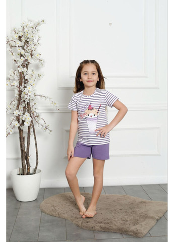Лиловая комплект для девочек с шортами Nicoletta