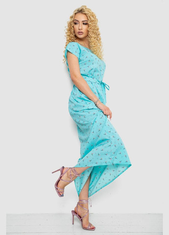 Бірюзова кежуал сукня з принтом софт Ager