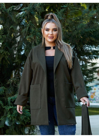 Оливкове (хакі) демісезонне Жіноче кашемірове пальто Sofia