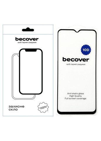 Захисне скло для Samsung Galaxy A14 4G SM-A145/A14 5G SM-A146 10D Black (711518) BeCover (364861337)