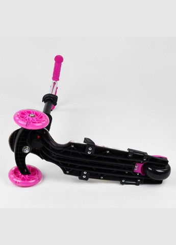 Самокат 5в1 75009. Абстракция, 3 PU колеса с подсветкой. Розовый Best Scooter (285766586)