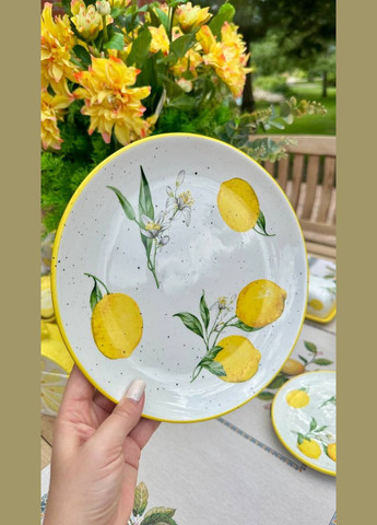 Тарілка керамічна Соковиті лимони, D24*2.5см No Brand (302433980)