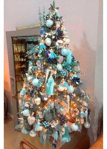 Искусственная пушистая елка Премиум (высота 3.20 м) литая (Голубая) No Brand (332634301)