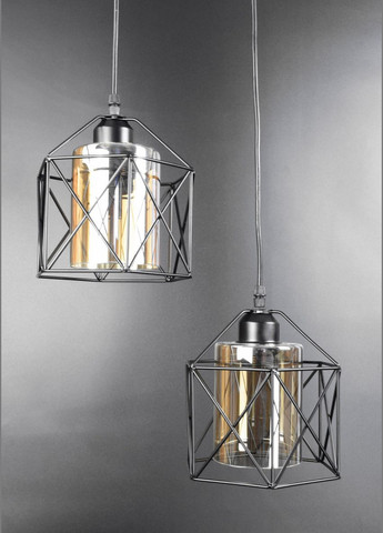 Люстра підвісна LOFT на 2 лампочки 25975 Чорний 30-95х36х36 см. Sunnysky (364500515)