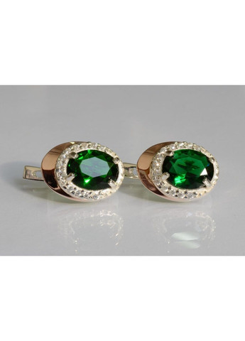 Срібні сережки з золотими пластинами Silver Style (367113095)