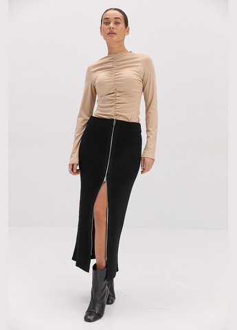 Жіночий лонгслів з драпіруванням спереду по центру Arjen (314454664)