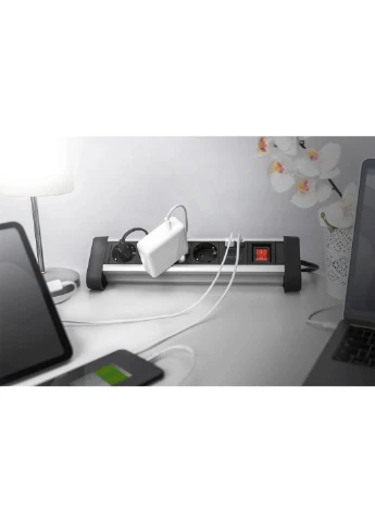 Блок розеток Office, 4xSchuko 16A, 2xUSB 2A, вимикач, 1.5м, вилка Schuko Digitus (377469038)