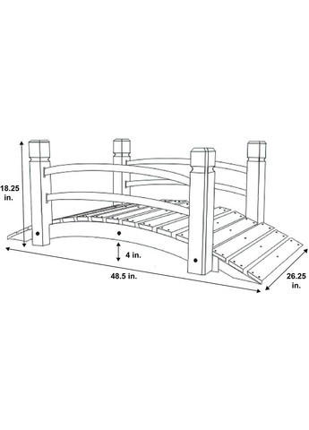 Садовий місток з дерева Леорема бланже (МОС-003601) No Brand (328960904)