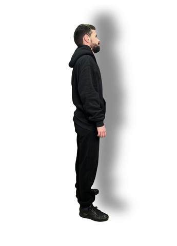 Мужской флисовый костюм Base Man Black | Теплый комплект из брюк и кофты для ежедневного ношения, черный - 502311-09 Brooklet (361082349)