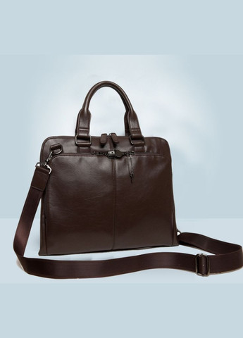 Чоловічий діловий портфель для документів формат А4, чоловіча сумка офісна для роботи екошкіра Коричневий No Brand (334731031)