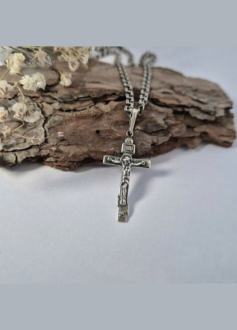 Серебряный прямой крест с распятием черненное серебро 925 пробы 3212ч 2.70г No Brand (306742722)