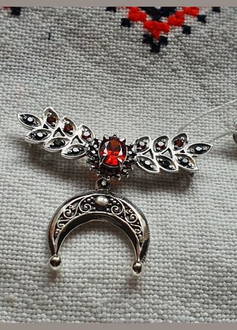 Комплект украшений дукач и серьги серебряные 925 проба лунница ажурная, луна. Украинские традиционные украшения. No Brand (338861915)