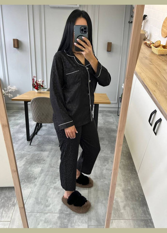 Чорна всесезон піжама сорочка + брюки Україна UMButik