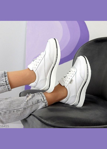 Кожаные женские кроссовки, кроссовки деми KDSL Tower белые демисезоны (315454456)