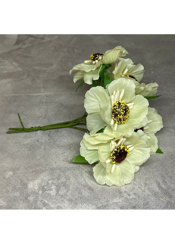 Мак дикий, цвет молочный, арт 018571, 1 букет - 6 шт. No Brand (341307631)