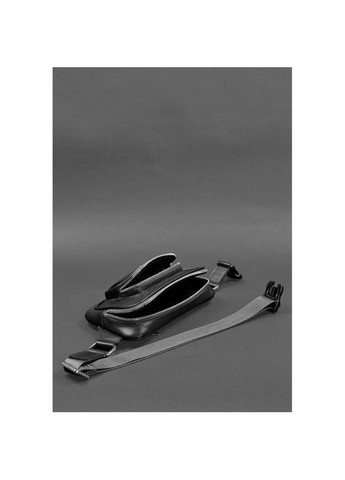 Поясная сумка женская кожаная через плечо Трапеция Черный BlankNote (302008844)