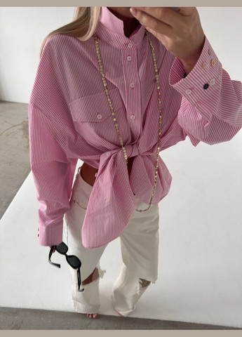 Жіноча сорочка оверсайз з вирізом на спині MonCher (345563956)