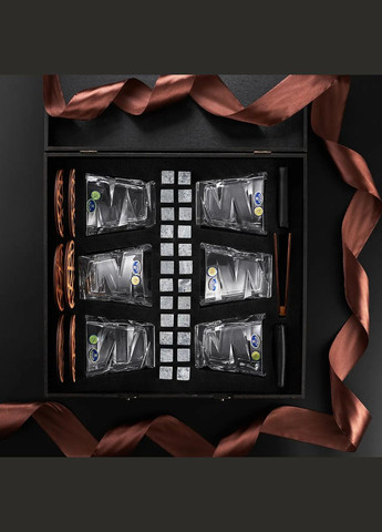 Набор для виски с камнями и шестью бокалами Bohemia Zig-Zag 300 мл Handmade WS609 (345646822)