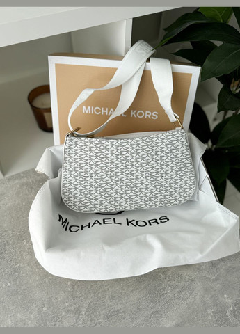 Сумка жіноча багет білий з ланцюгом No Brand (322464521)