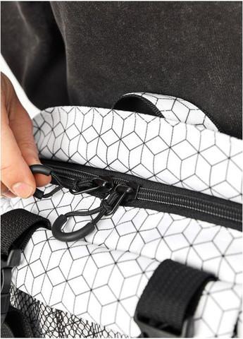 Велика тканинна сумка водостійка бананка чоловіча через плече і пояс з підкладкою принт квадрат Sambag (361669243)