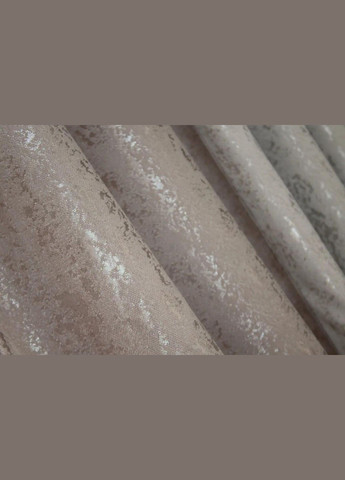 Штори для залу жаккардові 2 шт штори 1.5 х 2.7 м + тюль 4 х 2.7 м Бежевий (П4К-014дк (1177-1362ш)-02) No Brand (306633498)