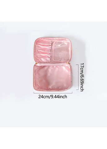 Вместительная компактная косметичка для косметики из кожзама черная No Brand (322999042)